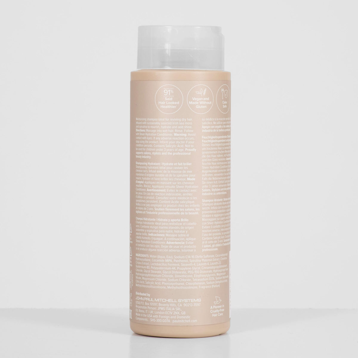 Paul Mitchell recycled packaging label emphasizing eco-friendly materials