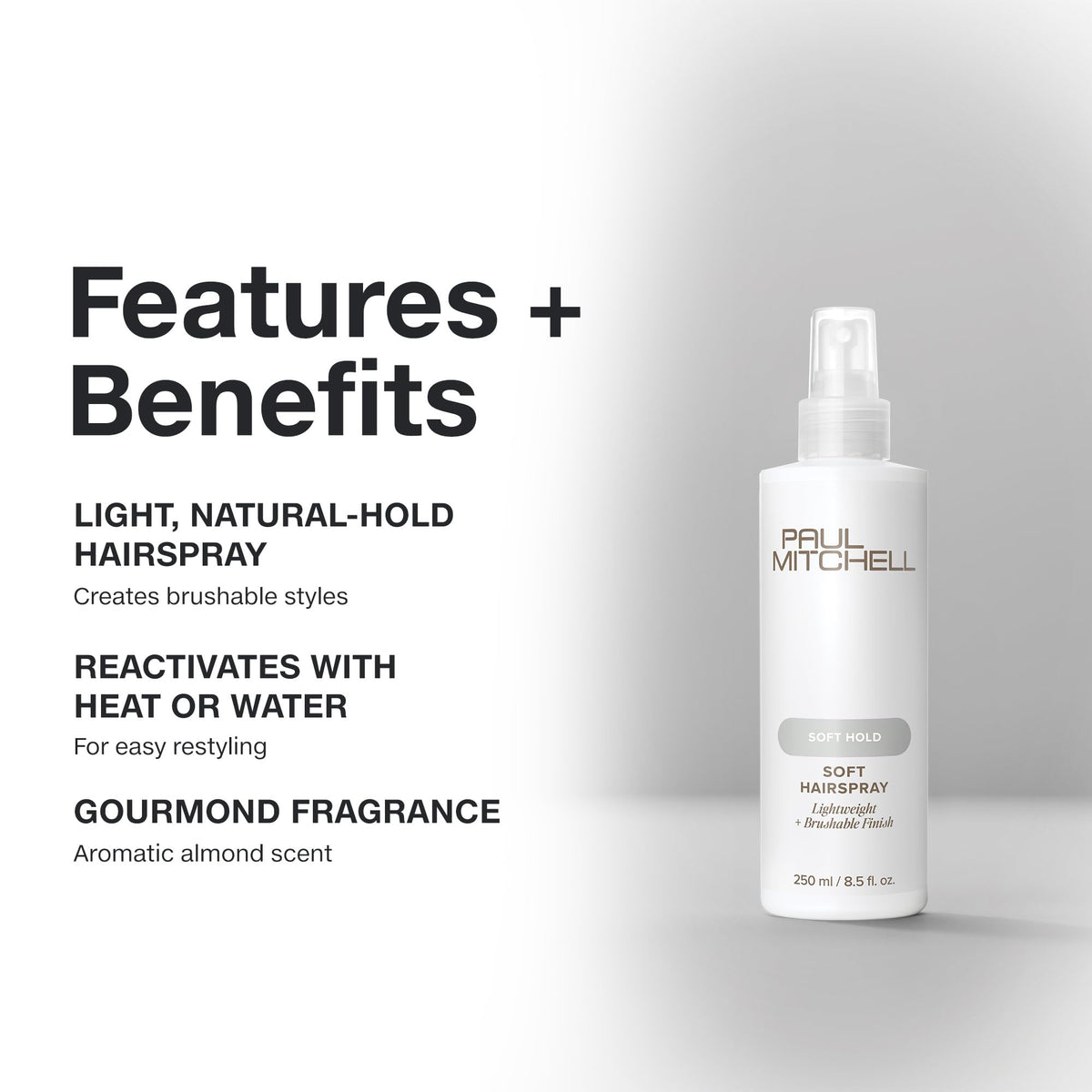 Paul Mitchell nozzle close-up highlighting controlled, even spray
