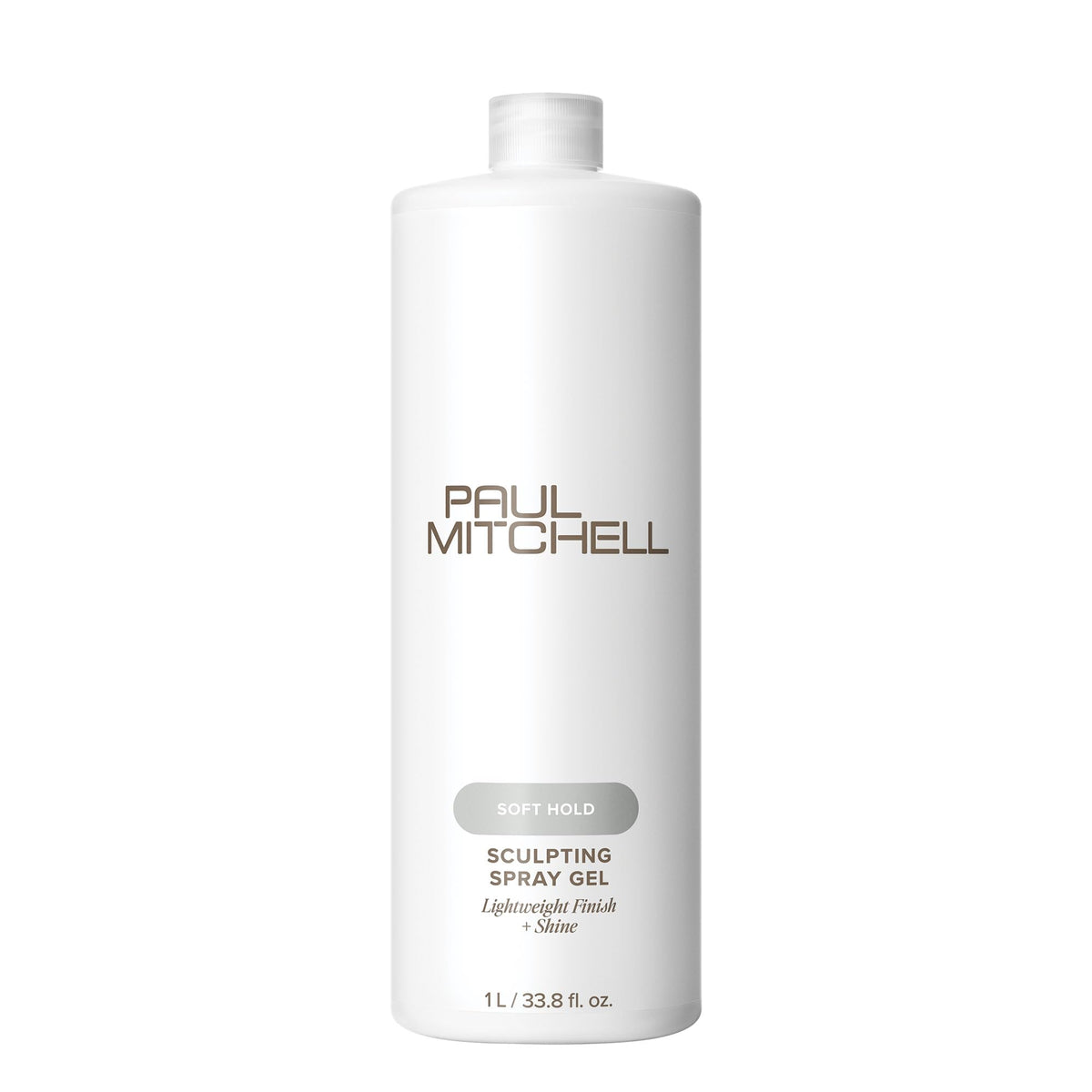 Paul Mitchell bottle front view showing label and size, emphasizes professional quality