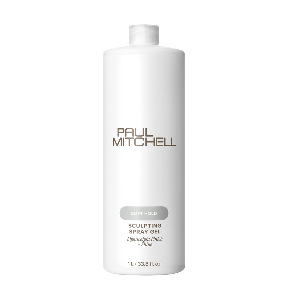 Paul Mitchell bottle front view showing label and size, emphasizes professional quality