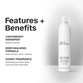 Paul Mitchell fine mist spraying over hair for lightweight hold
