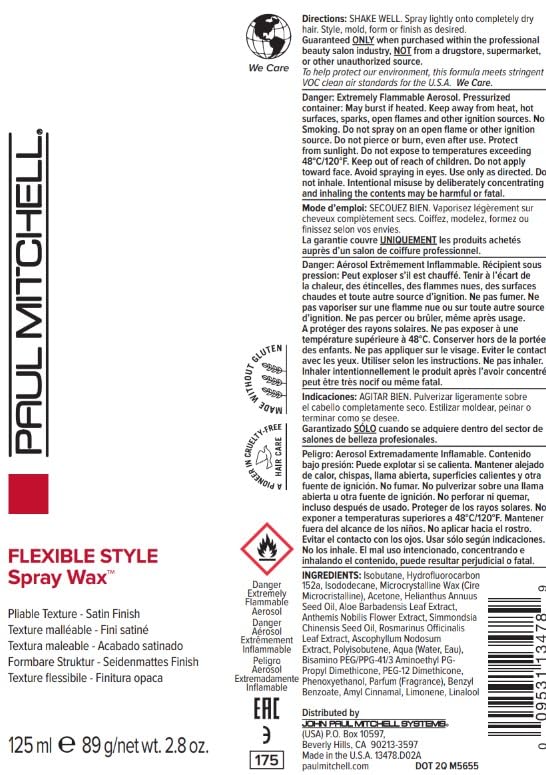 Paul Mitchell spray wax next to travel items demonstrating compact size convenience