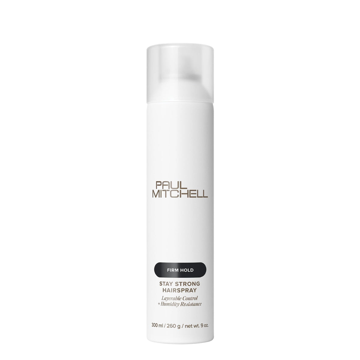 Paul Mitchell front packaging showing 9 oz can and label, professional finish benefit