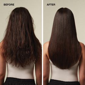 Paul Mitchell gel applied before blowdry showing smoother styling benefit