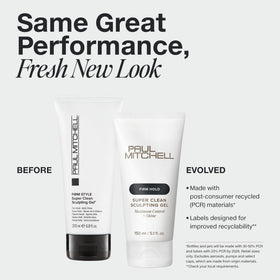 Paul Mitchell gel texture close-up showing glossy shine and hold