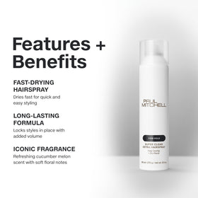 Paul Mitchell spray mist being applied for quick-dry hold
