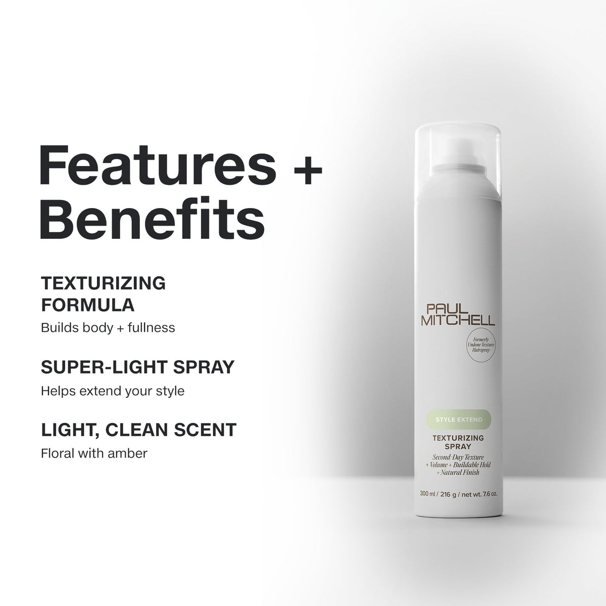 Paul Mitchell spray applied to dry hair refreshes volume and natural movement