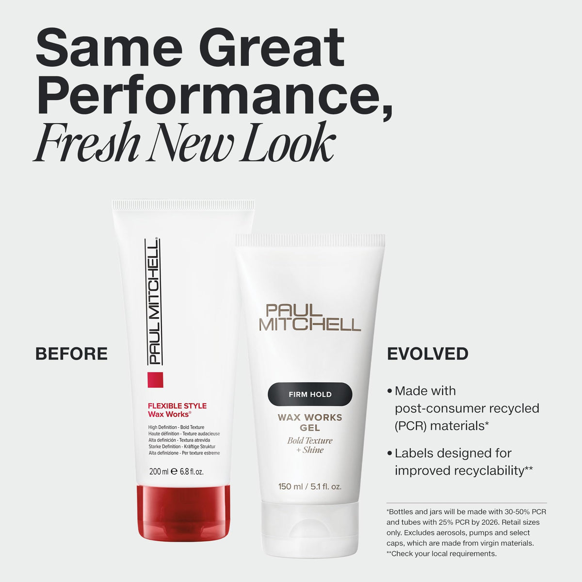Paul Mitchell gel texture close-up highlighting glossy, lightweight formula benefits