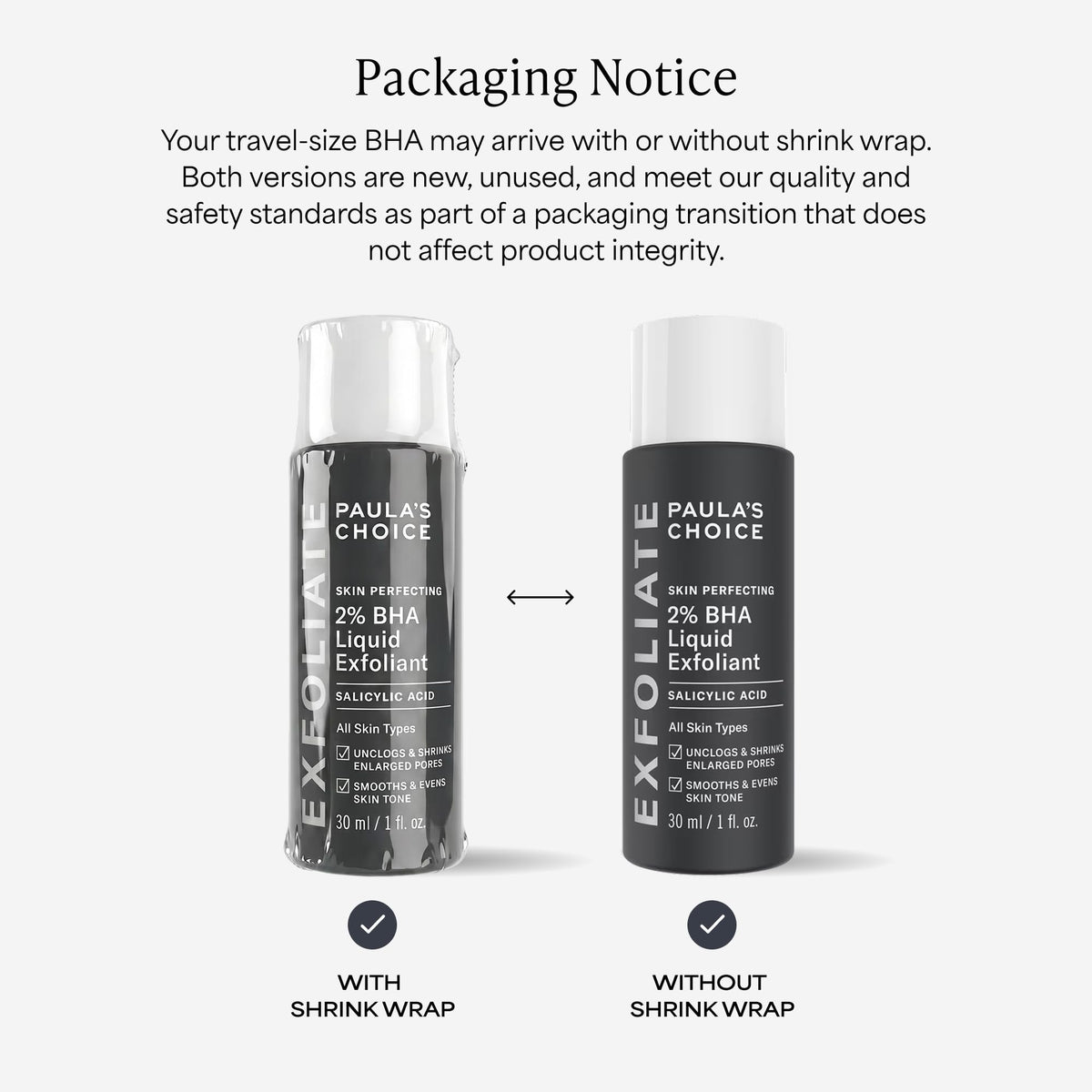 Paula's Choice back label with ingredient list clarity and usage instructions benefit