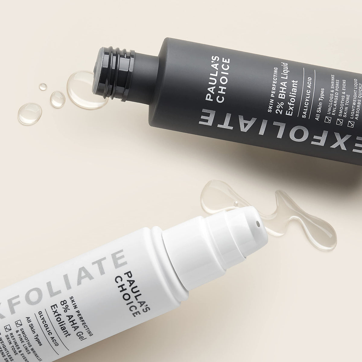 Paula's Choice AHA gel texture close-up demonstrating smooth application and glow