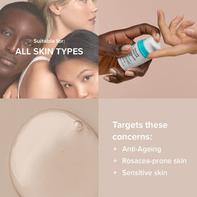 Paula's Choice applying drops to hand demonstrating easy layering benefit