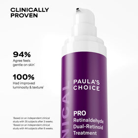 Paula's Choice application on cheek showing smoothening effect