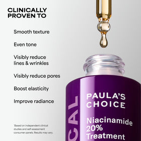 Paula's Choice bottle in hand showing compact 0.67oz travel-friendly size