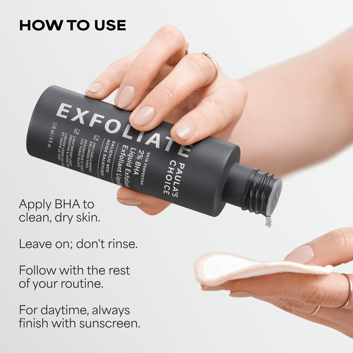 Paula's Choice on bathroom shelf suggesting daily skincare routine