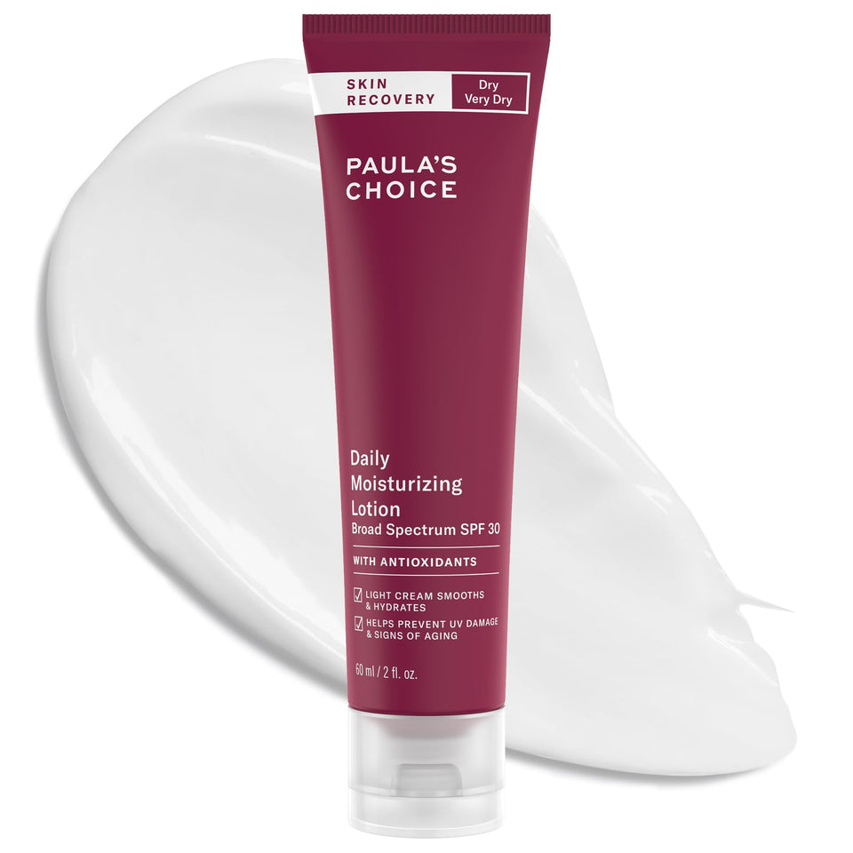 Paula's Choice front packaging of SPF 30 lotion showing brand and product benefits