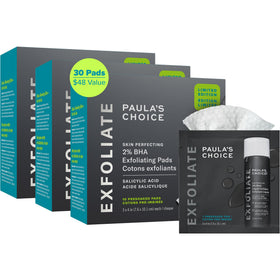Paula's Choice front packaging showing three travel-ready boxes and benefits