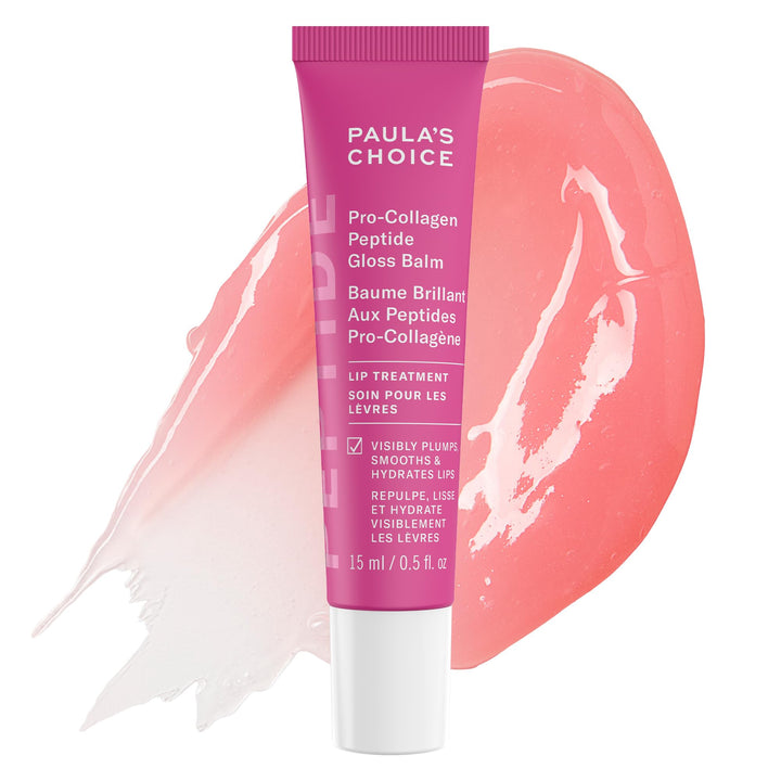 Paula's Choice tube front view showing sleek packaging and glossy finish benefit