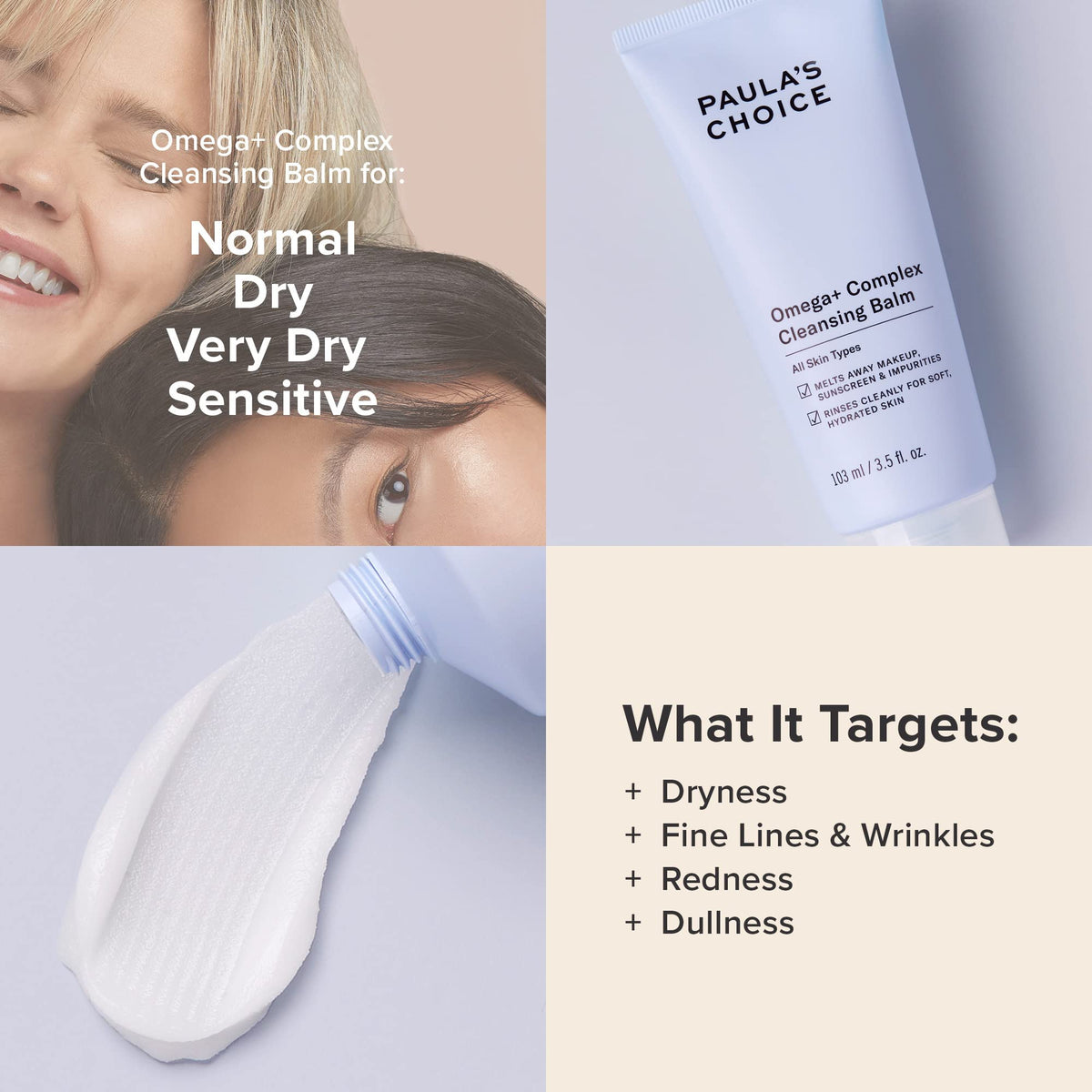 Paula's Choice before-and-after makeup removal showing effective cleansing and softer skin