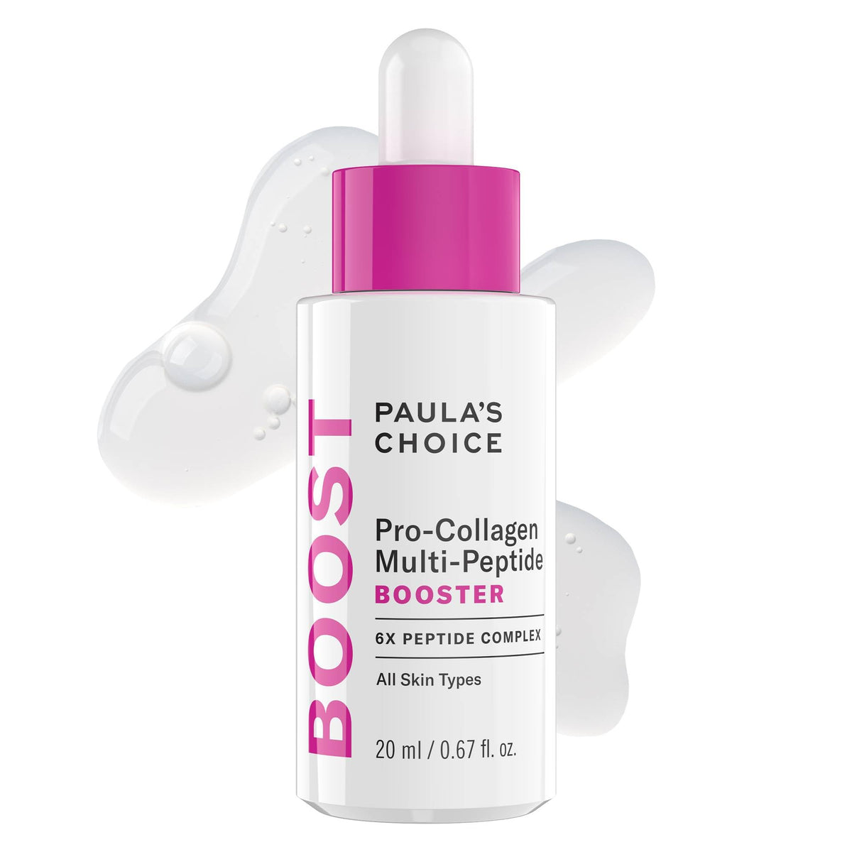 Paula's Choice bottle front packaging showing clean clinical design and benefit