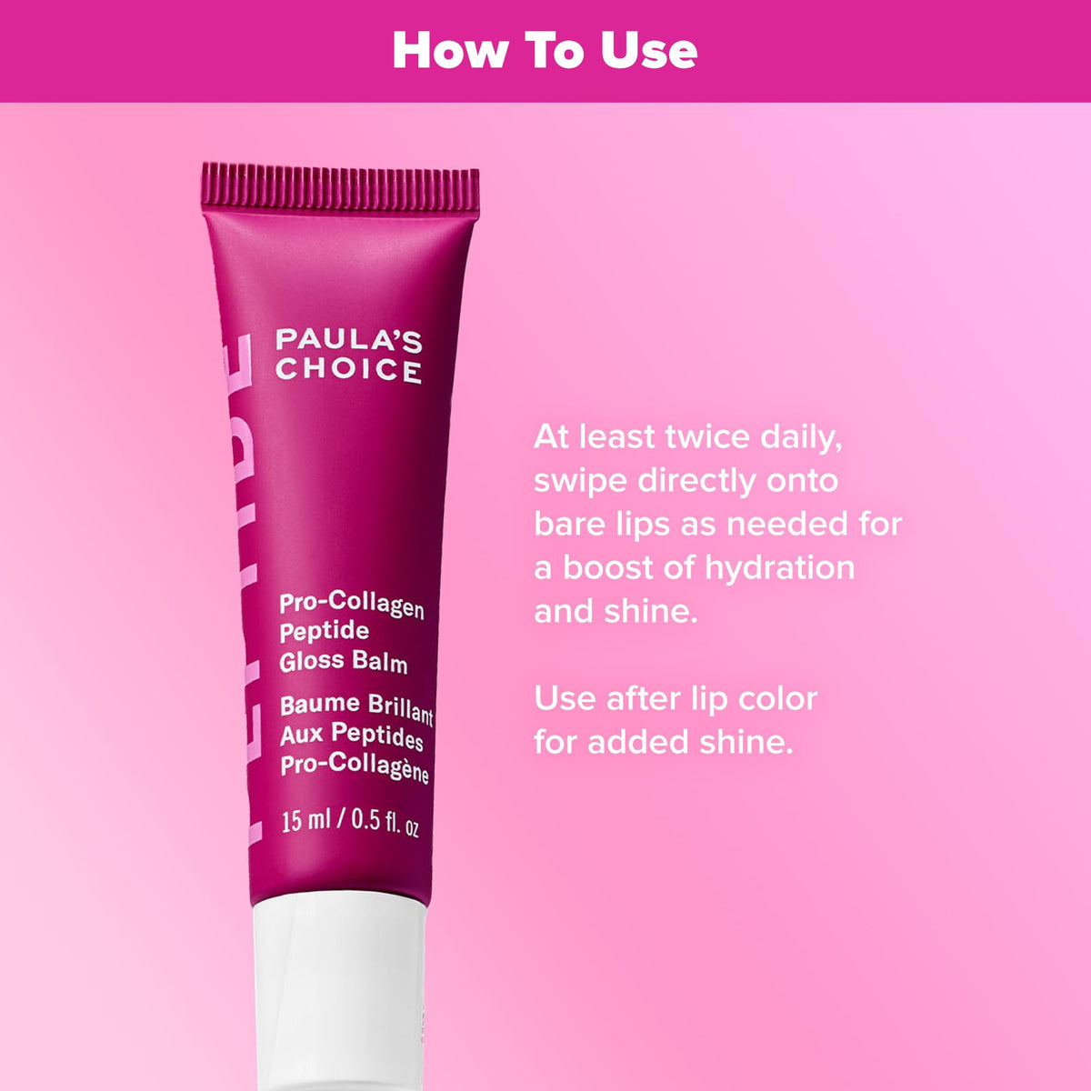 Paula's Choice Deep Plum sheer tint applied to lips for plumper look benefit