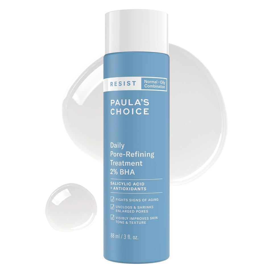 Paula's Choice bottle front packaging showing branding and label benefit