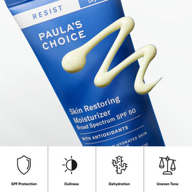 Paula's Choice applying moisturizer on cheek for daily sun protection