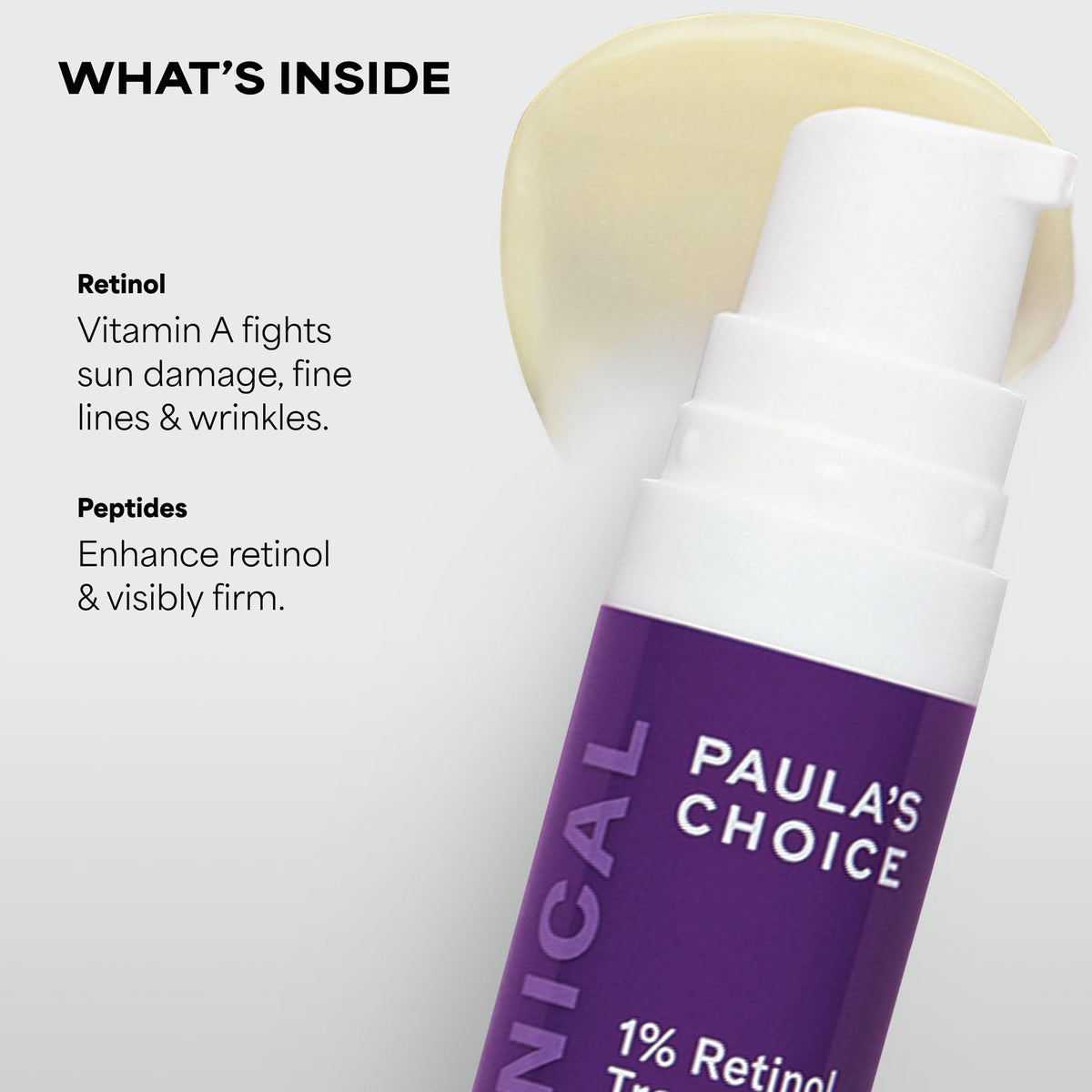 Scale comparison of Paula's Choice travel size beside full-size for reference