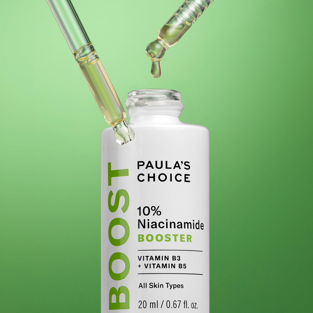 Paula's Choice serum spread on cheek to illustrate refined texture benefit