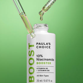 Paula's Choice serum spread on cheek to illustrate refined texture benefit