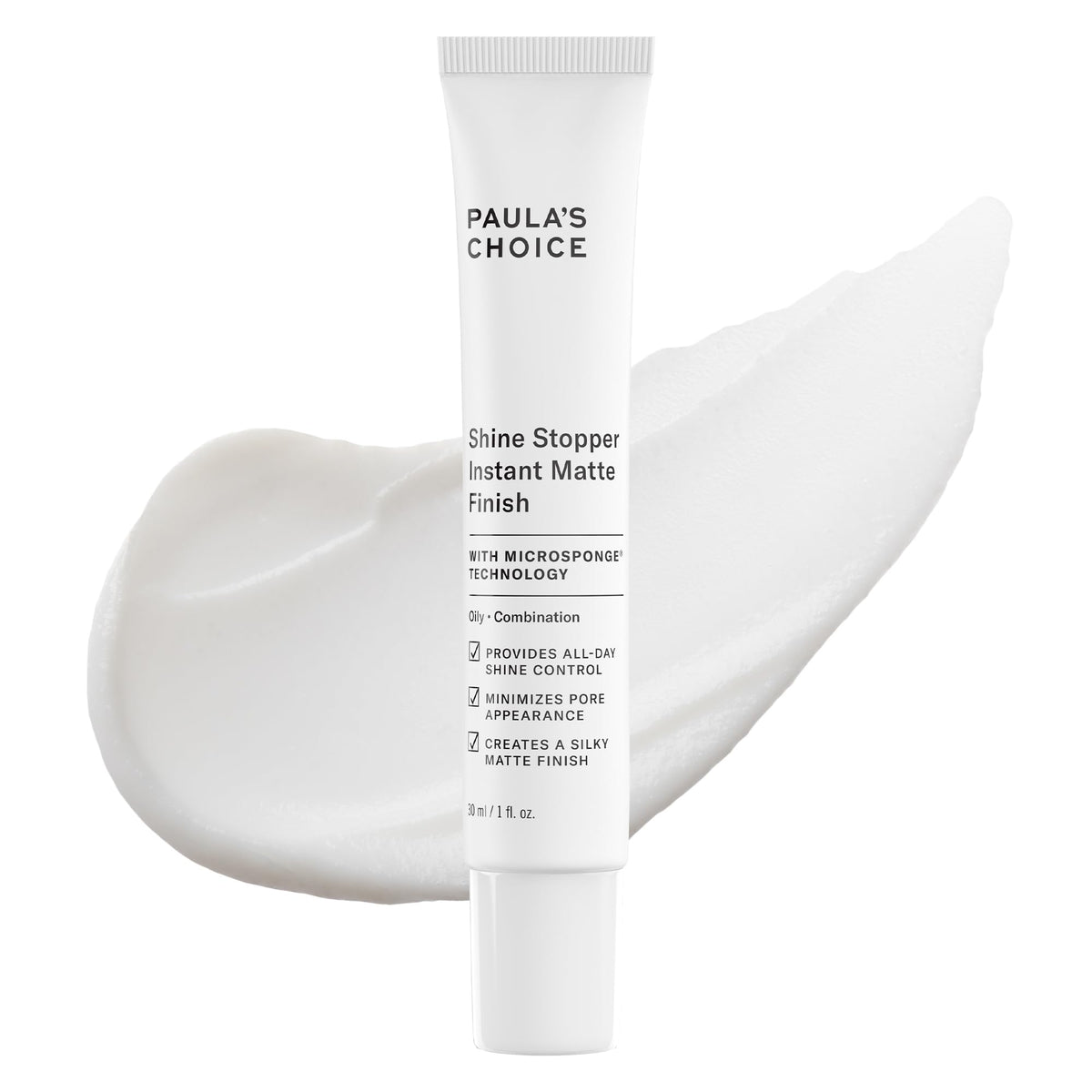 Paula's Choice front packaging showing bottle and label, conveys clear matte benefits