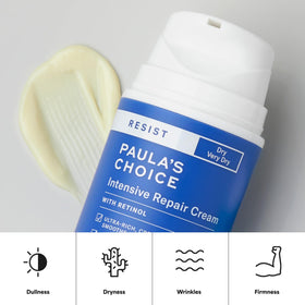Paula's Choice jar in hand for scale, highlights compact 1.7 oz size and travel convenience