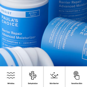 Paula's Choice on bathroom shelf with other products showing easy routine integration benefit