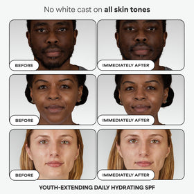 Paula's Choice SPF 50 moisturizer texture swatch showing lightweight protection