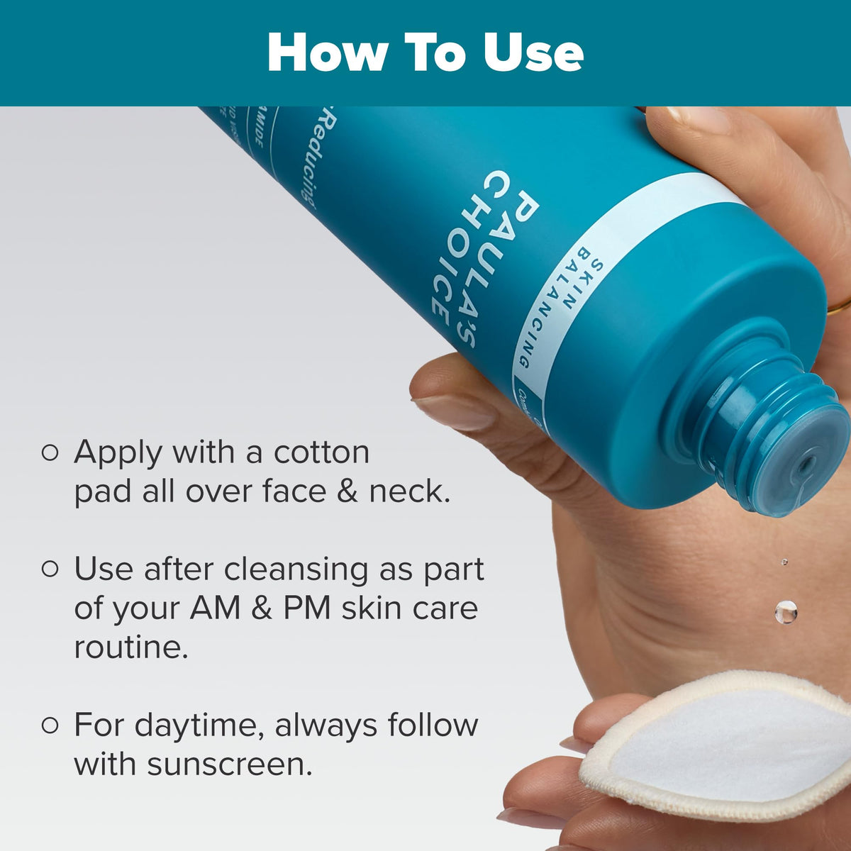 Paula's Choice back label with ingredients list and usage details