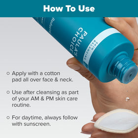 Paula's Choice back label with ingredients list and usage details