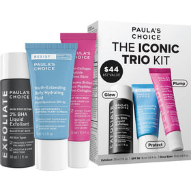 Paula's Choice trio front packaging showing compact kit and benefits