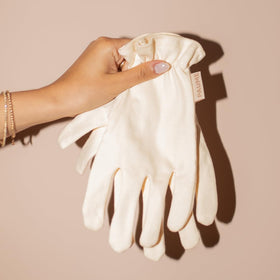 PAUME gloves beside overnight hand mask tube showing coordinated routine