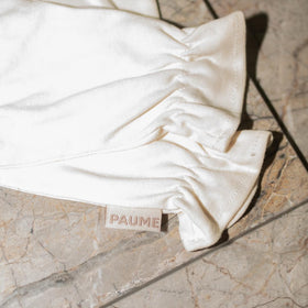 PAUME gloves inside fabric texture highlighting soft lining for gentle care