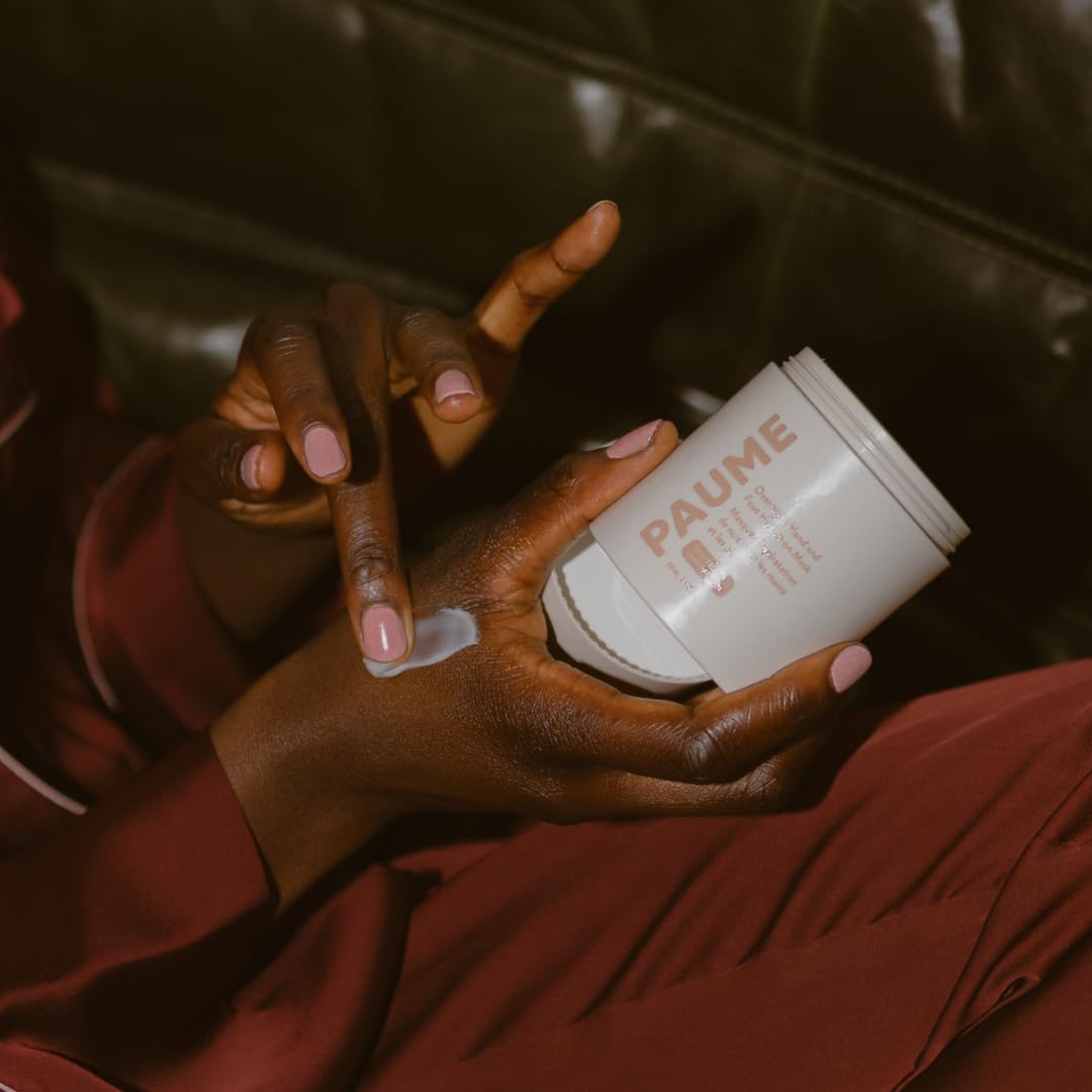 PAUME tub on bathroom shelf lifestyle showing daily moisturizing routine