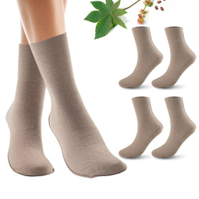 Paw Legend front view of khaki castor oil foot wraps showing fit and coverage benefit