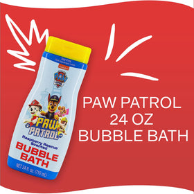 Close-up foam texture from Paw Patrol bubble bath showing rich bubbles