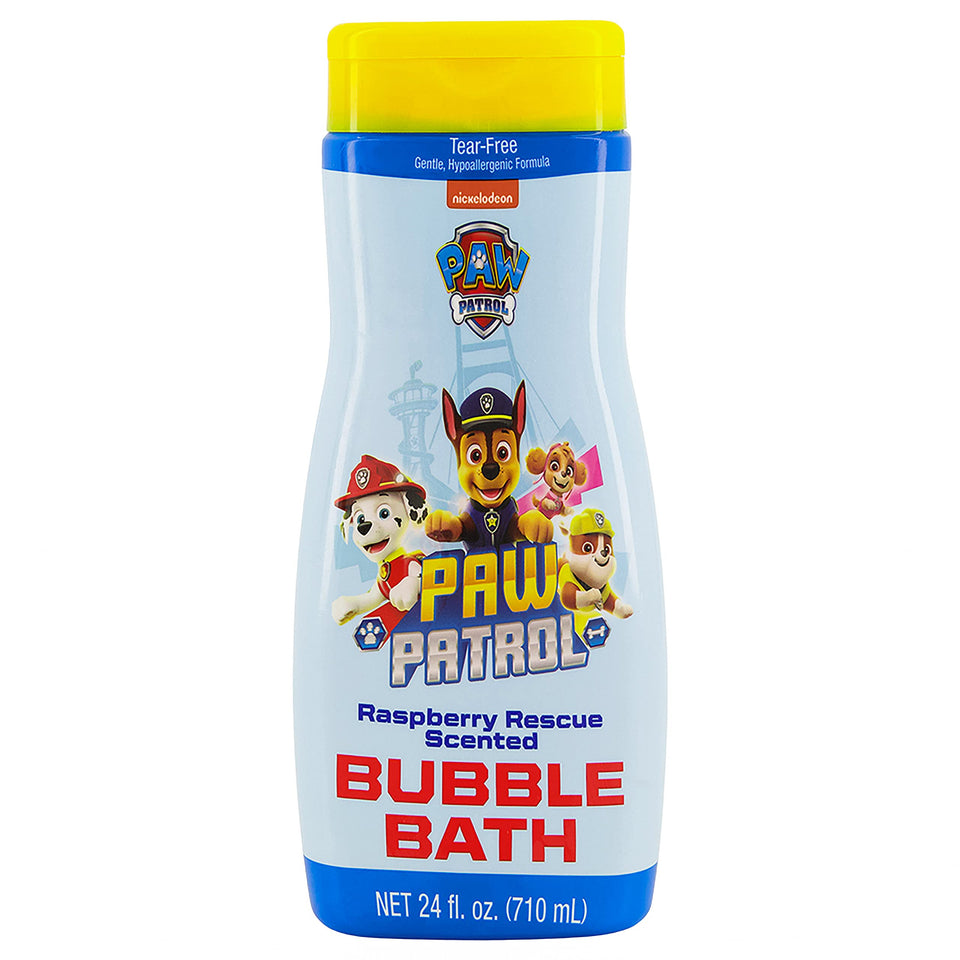 Paw Patrol front label showing raspberry rescue scent and kid-friendly design