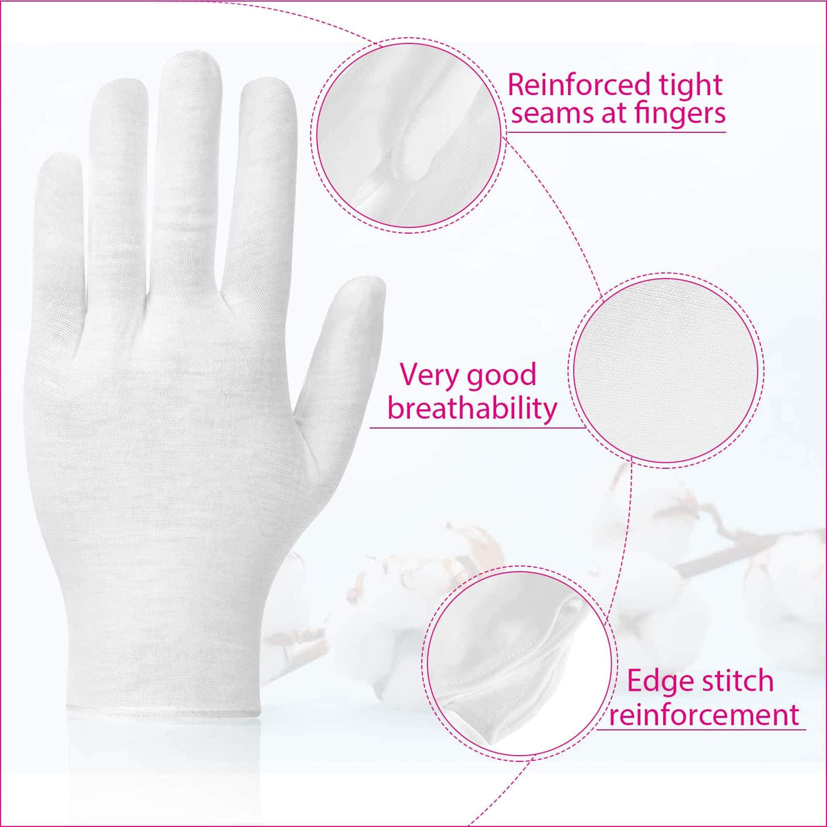 PAXCOO gloves worn during moisturizing routine for overnight care