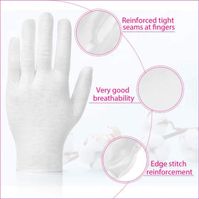 PAXCOO gloves worn during moisturizing routine for overnight care