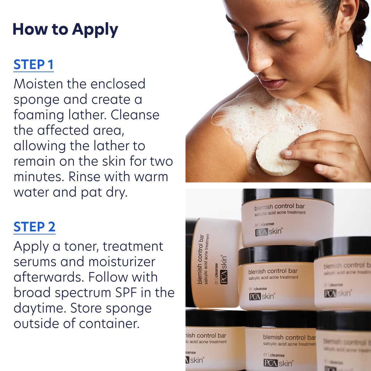 PCA SKIN cleanser bar creamy texture close-up showing exfoliating foam