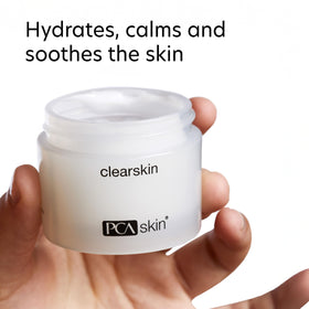 PCA SKIN Clearskin open jar top view showing smooth texture and easy use