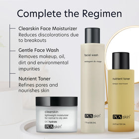 PCA SKIN Clearskin with cucumber slice conveying soothing, calming benefits