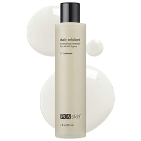 PCA SKIN front packaging showing cleanser bottle and brand clarity
