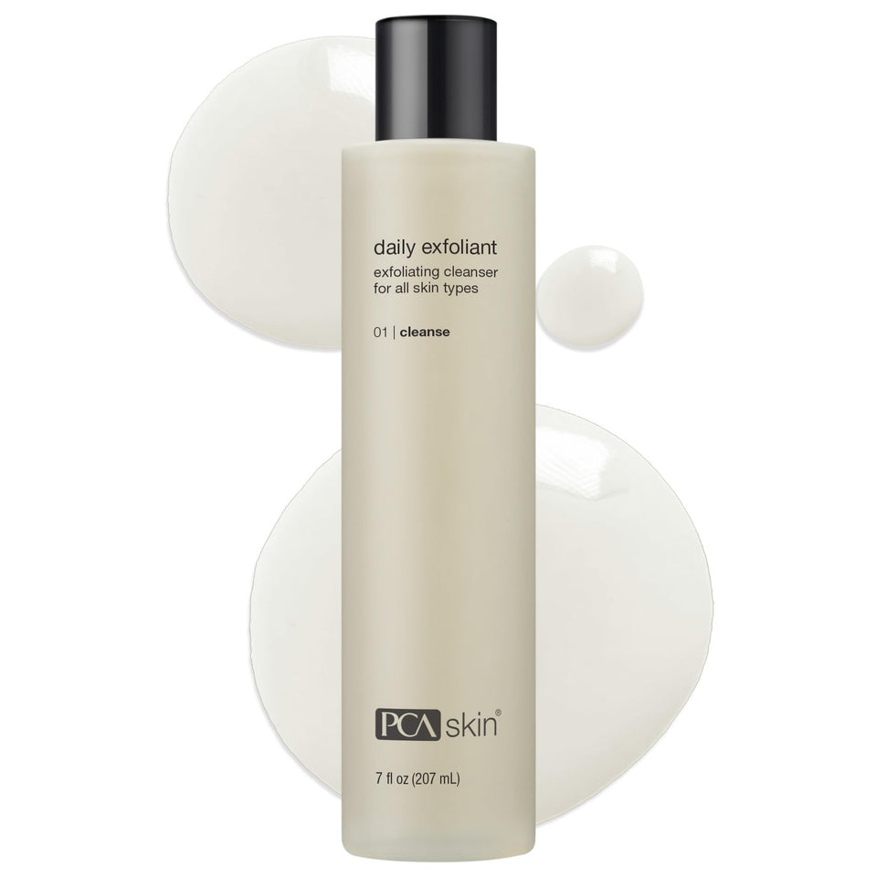 PCA SKIN front packaging showing cleanser bottle and brand clarity