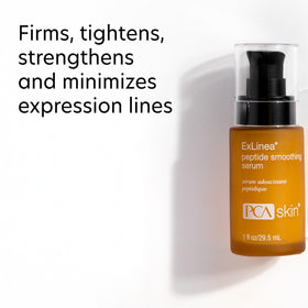 PCA SKIN ExLinea serum texture drop demonstrating lightweight hydration and smooth finish